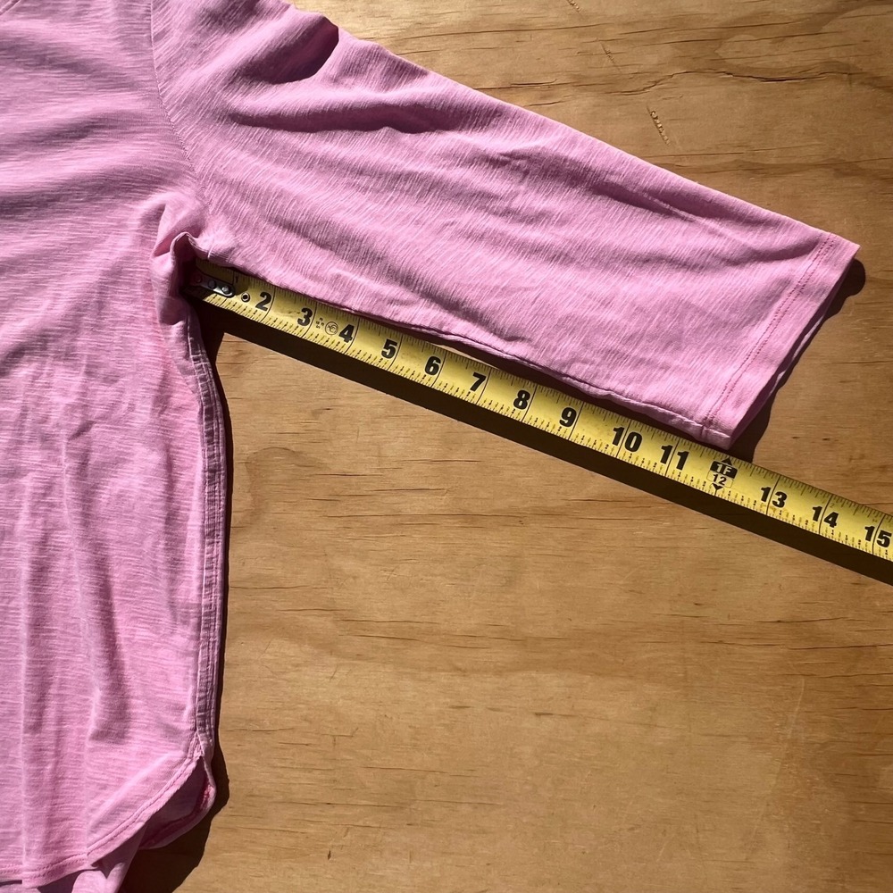 Tommy Bahama Womens Pink Slub Knit 3/4 Sleeve Curved Hem Top Large - Picture 3 of 5